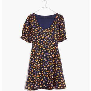 MADEWELL Smock-Sleeve Button-Front Mini Dress SZ 4